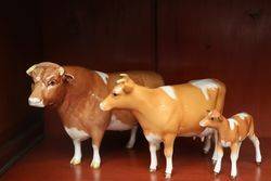 Beswick Guernsey Family BullCowCalf Designer Colin 