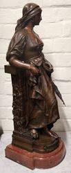 Stunning Antique Female Bronze Signed Marioton 