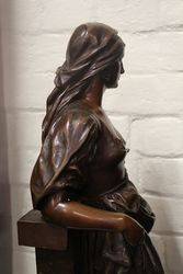 Stunning Antique Female Bronze Signed Marioton 