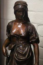 Stunning Antique Female Bronze Signed Marioton 