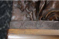 Stunning Antique Female Bronze Signed Marioton 