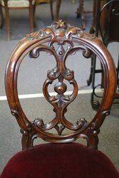 Set of 6 Antique Victorian Carved Walnut Cab Leg Chairs 