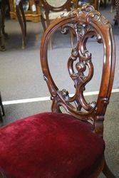 Set of 6 Antique Victorian Carved Walnut Cab Leg Chairs 