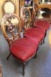 Set of 6 Antique Victorian Carved Walnut Cab Leg Chairs 