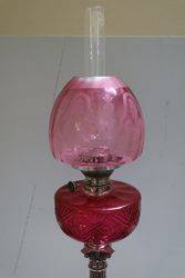 Stunning 19th Century Ruby Glass Oil Lamp 