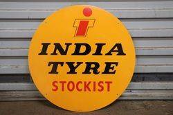 Genuine Round India Tyre Stockist Advertising Sign #