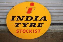 Round India Tyre Stockist Advertising Sign 