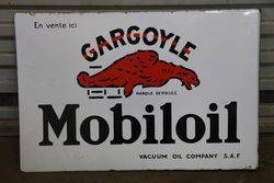 Gargoyle Mobiloil Vacuum Oil Company Double Sided Enamel Sign 