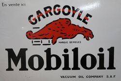 Gargoyle Mobiloil Vacuum Oil Company Double Sided Enamel Sign 