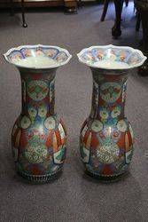 A Fine Pair of Large Antique Imari Vases 