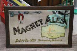 Classic Magnet Ales Wooden Framed Advertising Mirror. #
