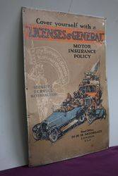 Licenses and General  Insurance Company Tin Advertising Sign 