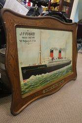 The French Line Great Ocean Flyer Tin Ship Advertising Sign 