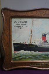 The French Line Great Ocean Flyer Tin Ship Advertising Sign 