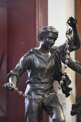 French Spelter Group Stunning Larger Antique Example of French Casting