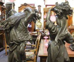 Pair of Spelter Figures Signed A Carrier