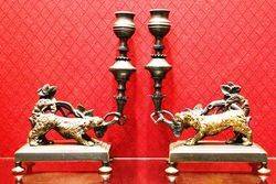 Pair of Bronze Candlesticks