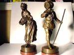 PAIR OF FRENCH BRONZE FIGS   ANT103