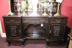 Antique Mahogany 4 Door Mahogany Mirror Back Sideboard 