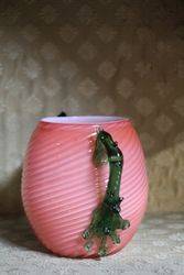 Pair Of Satin Glass Vases C1900 