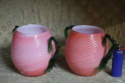 Pair Of Satin Glass Vases C1900 