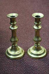 Pair Of Brass Candlestick C1880 