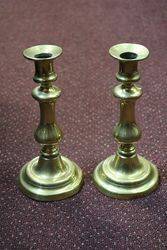 Pair Of Brass Candlestick C1880 