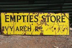 Empties Store Ivy Arch Rd. Enamel Shop Sign  #