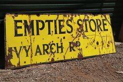 Empties Store Ivy Arch Rd Enamel Shop Sign  