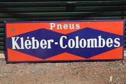 Pneus Kleber-Colombes Tyres Enamel Advertising Sign #