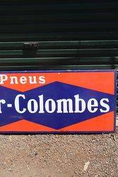 Pneus KleberColombes Enamel Advertising Sign 