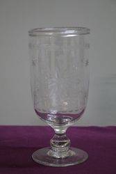 Antique Victorian Etched Glass Celery Vase.#