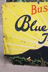 Bushells Blue Label Tea Pictorial Enamel Advertising Sign 