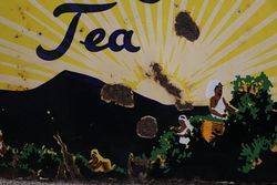 Bushells Blue Label Tea Pictorial Enamel Advertising Sign 