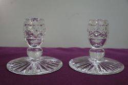 Pair Of Glass Candle sticks  