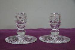 Pair Of Glass Candle sticks  