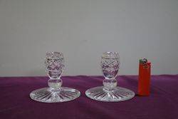 Pair Of Glass Candle sticks  