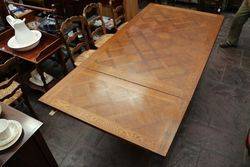 French Carved Oak Drawer Leaf Extension Table C1925