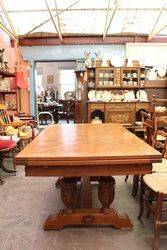 French Carved Oak Drawer Leaf Extension Table C1925