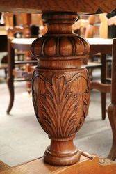 French Carved Oak Drawer Leaf Extension Table C1925