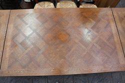 French Carved Oak Drawer Leaf Extension Table C1925