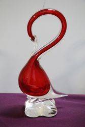 Vintage Glass Swan Figure  