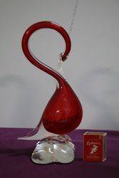 Vintage Glass Swan Figure  