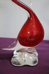 Vintage Glass Swan Figure  