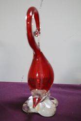 Vintage Glass Swan Figure  