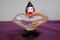 Vintage Murano Glass Clown Ashtray #