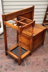 C1920and39s Oak Hall Seat Stick Stand  