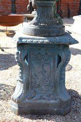 Small Sienna Cast Iron Urn On Base 