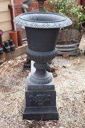 Cast Iron Romano Urn + Stand. 