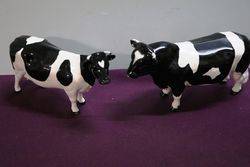 Genuine Beswick Frisian Claybury Leegwater Bull & Cow. #